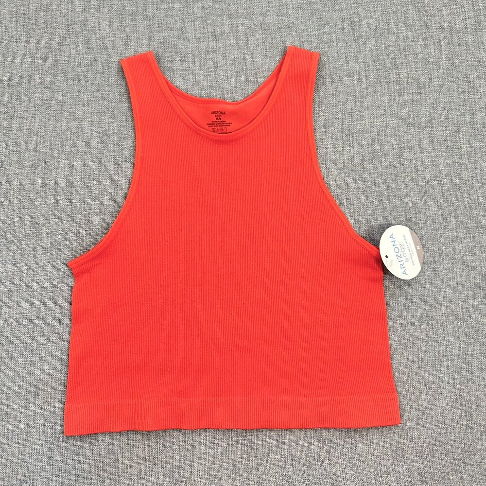 NEW! Girls Arizona Body Tank Top Orange Molten‎ Lava M/6 Stretch Nylon & Spandex